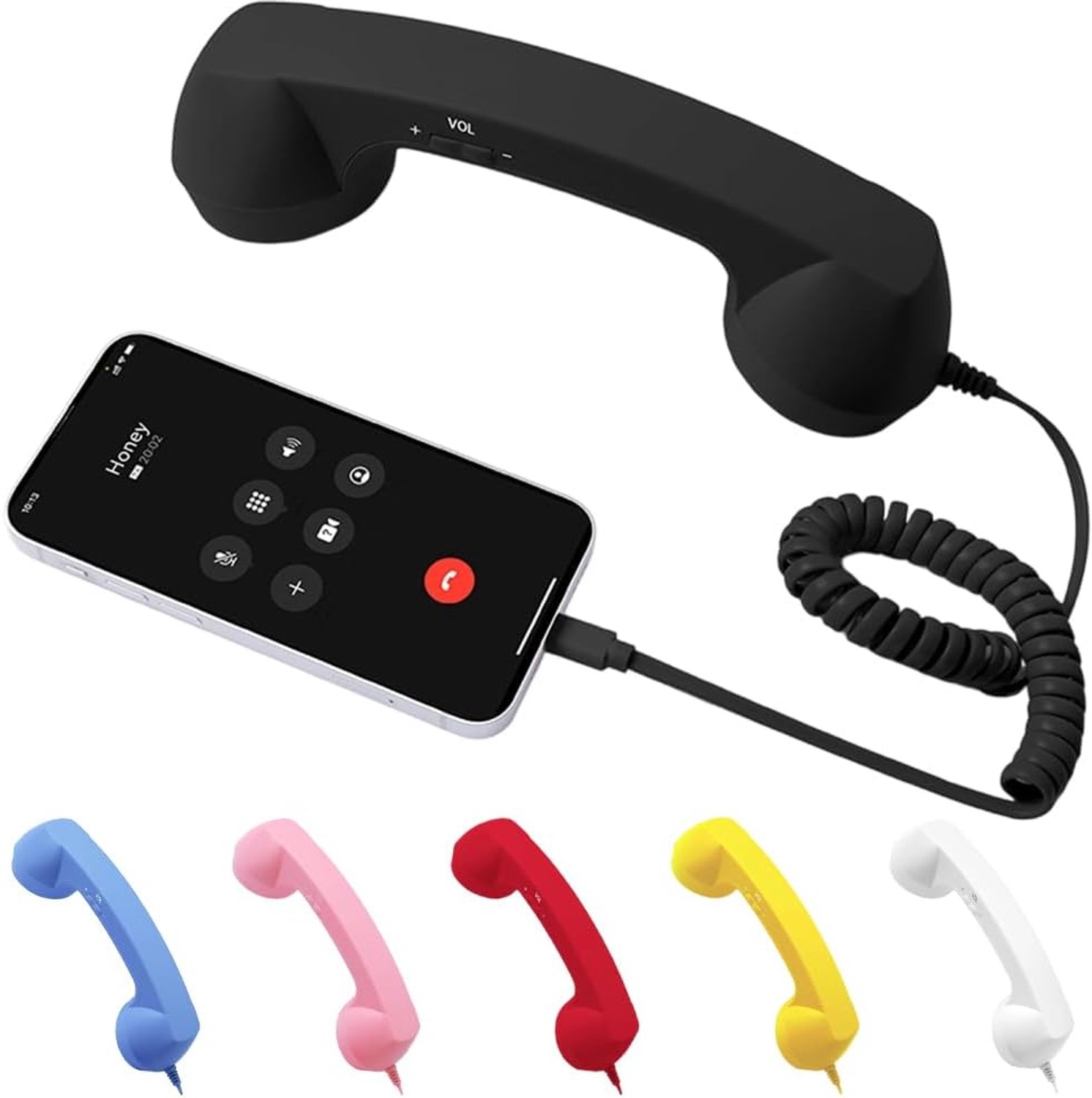 Retro Telefoonhoorn met Type-C - Superieure Gesprekskwaliteit - Plug-and-Play - Ergonomisch Design - Telefoonhoorn met vaste aansluiting - Voor iPhone & Android - Stijlvolle Woondecoratie - Veelzijdige bediening - Retro stijl - zwart