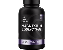 Pure. Magnesium Bisglycinate - 180 vegan capsules - glycine - bisglycinaat - goed voor de spieren