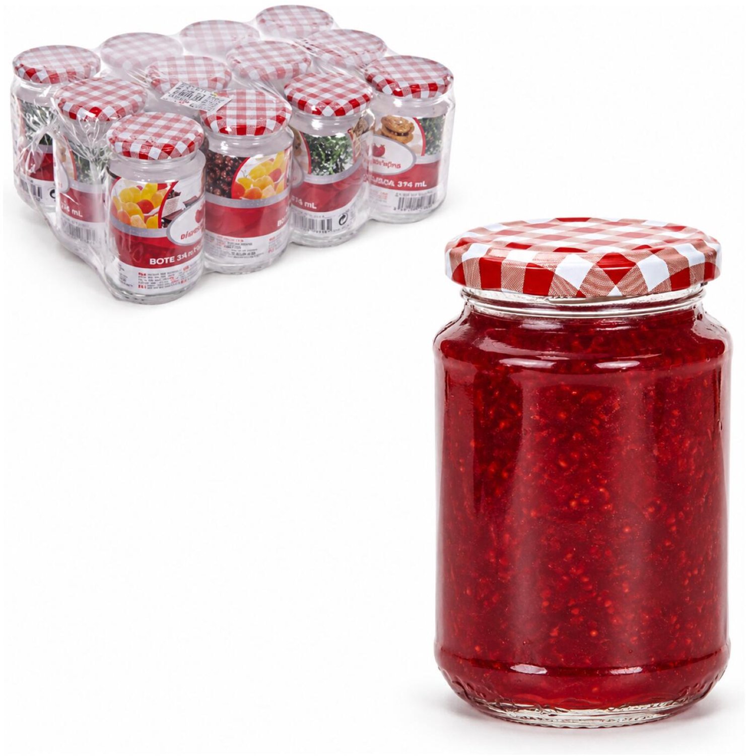 Alessandro Weckpotten / inmaakpotten Juicy - 12x stuks - transparant - 370 ml - met draaideksel - glas - lege potjes - voedsel bewaren