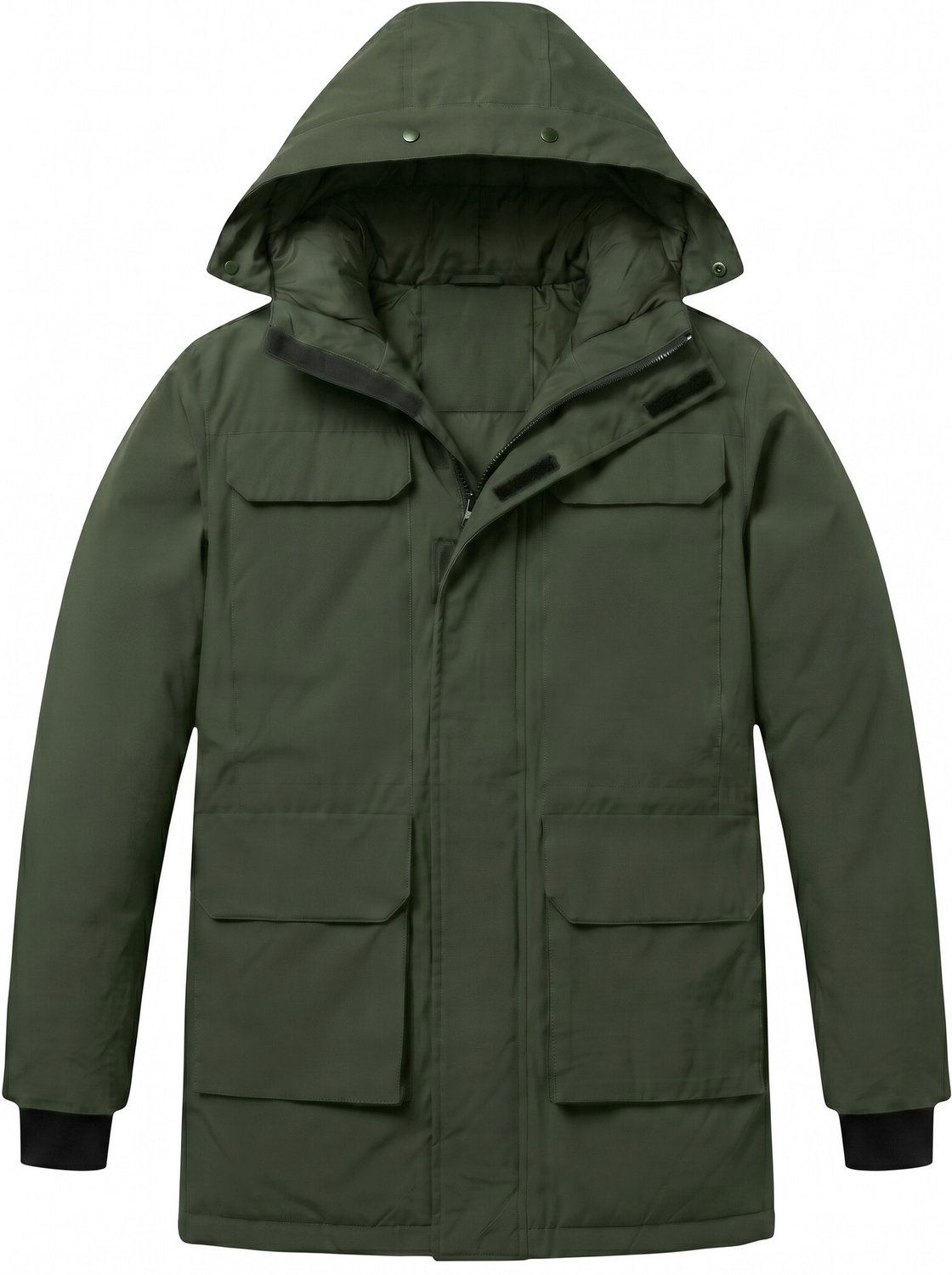 Lange jas Heren - Heren Winterjassen - Gewatteerde Jassen - GS17169 - Groen