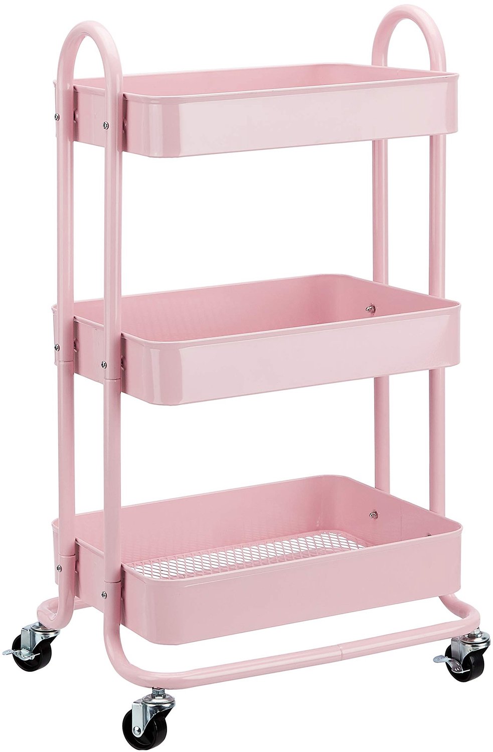Famanu – Keuken Trolley met 360° Rotatie voor Binnen en Buiten Gebruik, Duskroze