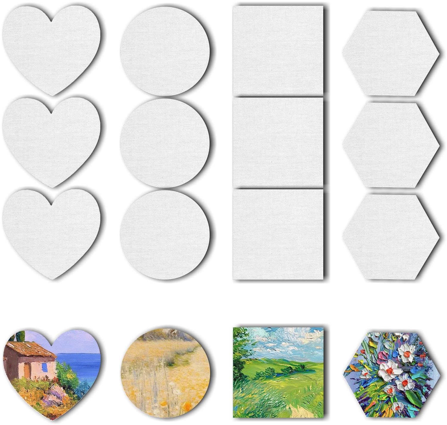 Famanu – Magnetische Kunstcanvas Panelen, Set van 12, Diverse Vormen