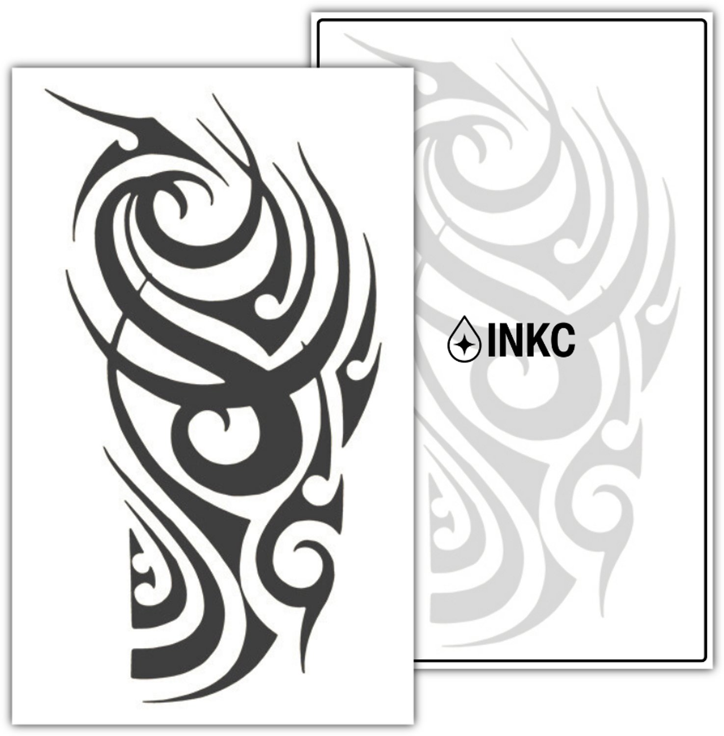INKC - Tijdelijke Tattoo - Tribal - Nep Tattoo - Plak Tattoos - Blijft tot 2 weken - 11 x 18cm