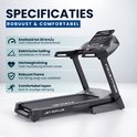 Specificaties van de Focus Fitness Jet 9 iPlus: 20 km/u topsnelheid, elektrische helling en demping.