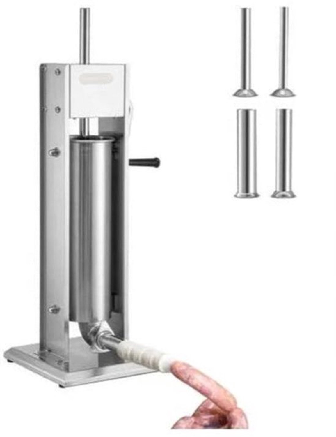 Worstenvuller - Worstenmaker - Handmatige Verticale Worstmaker - Inclusief 5 Vulbuizen - Worstmachine - Professionele 7L RVS Worstenvuller