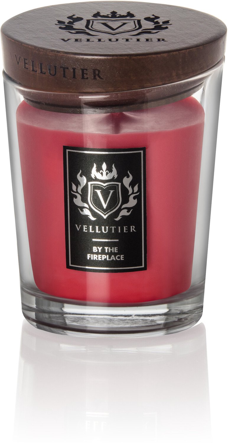 Vellutier Geurkaars Medium By the Fireplace - 12 cm / ø 9 cm Rood