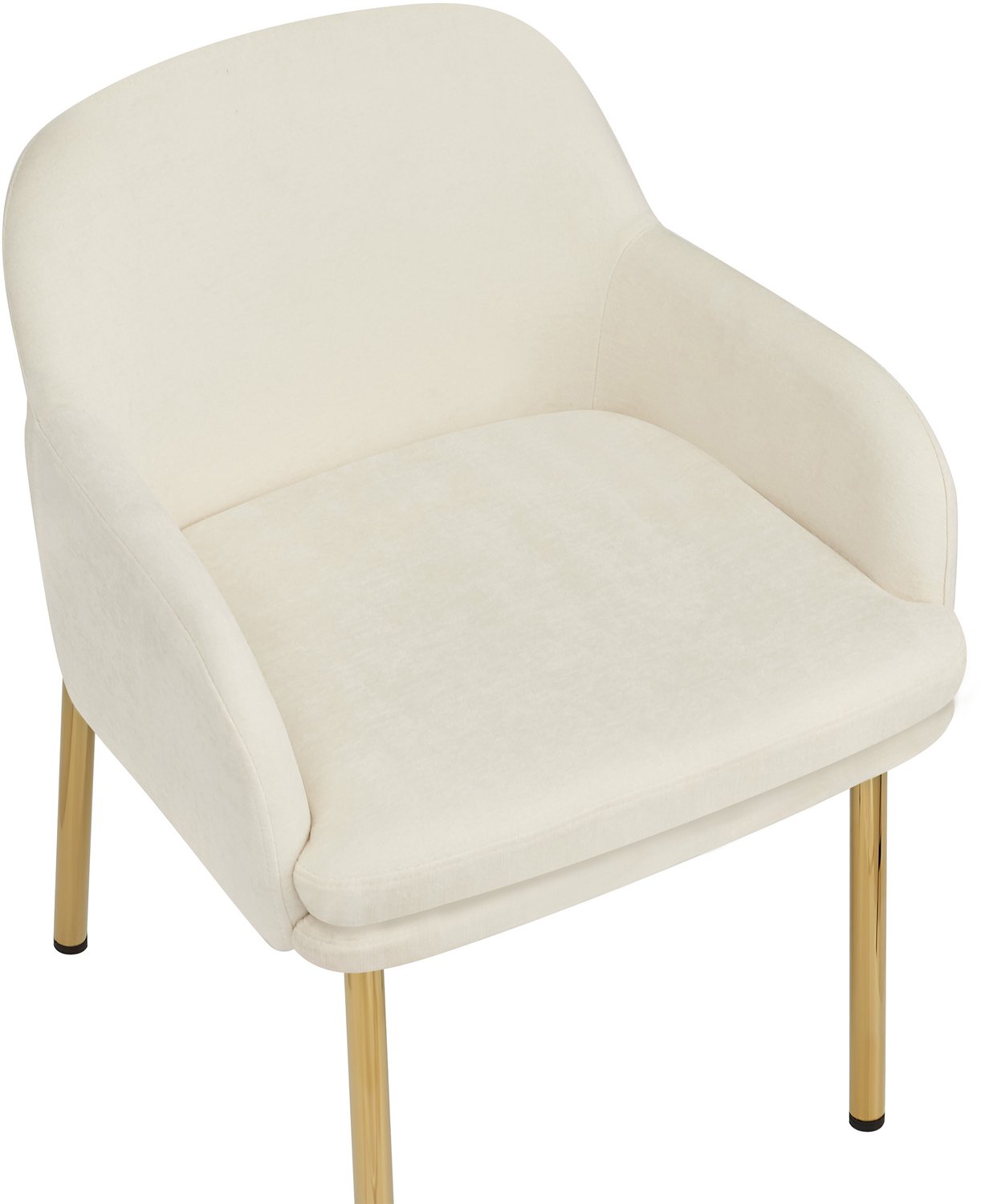 MUVANO Witte eetkamerstoelen set van 4 - Gestoffeerd met armleuningen - Polyester en ijzeren poten - Zitvlak 54 x 45 cm - Voor eetkamer en keuken