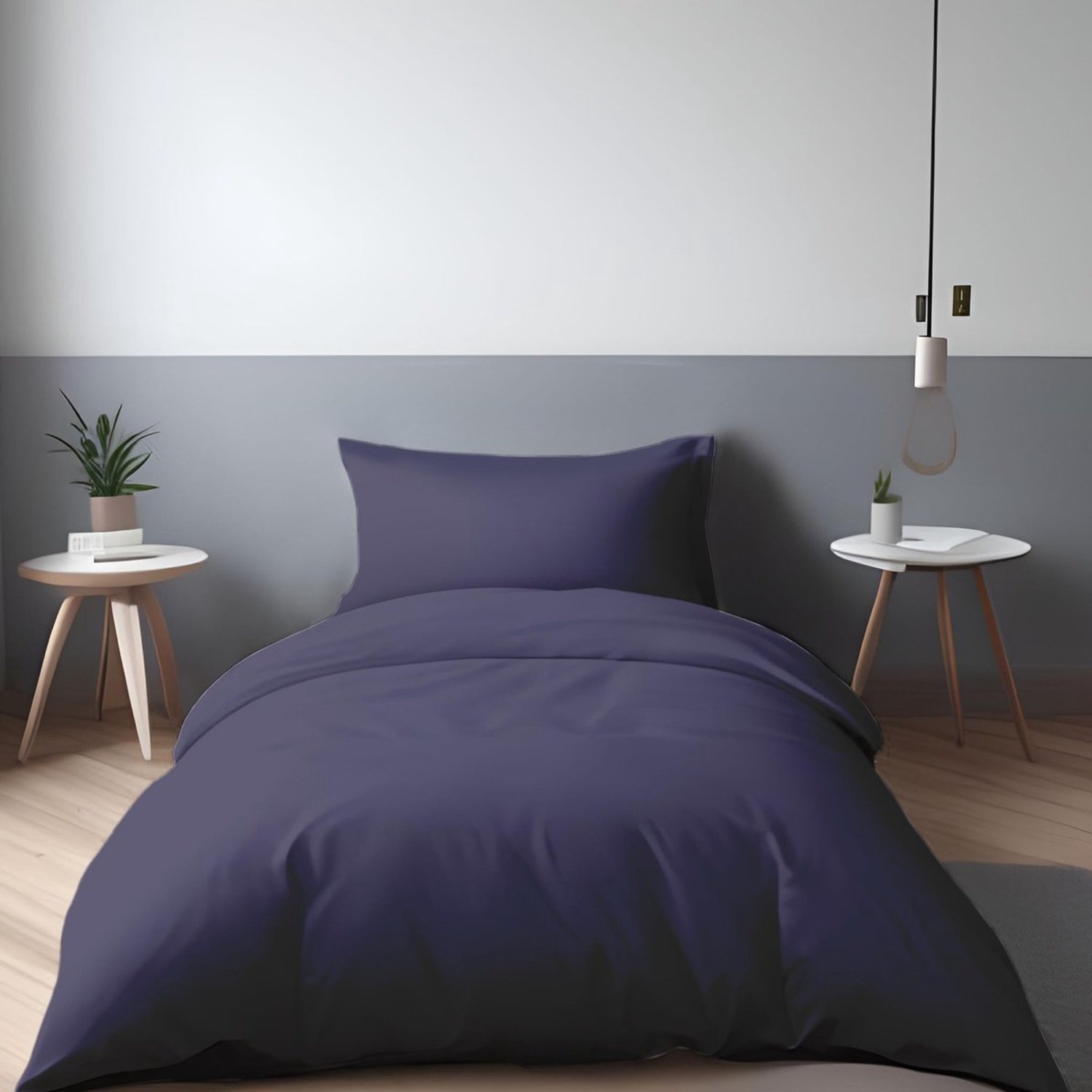 Duraxl Dekbedovertrek - Microvezel - 140 x 200 cm - Knoopsluiting - Marineblauw