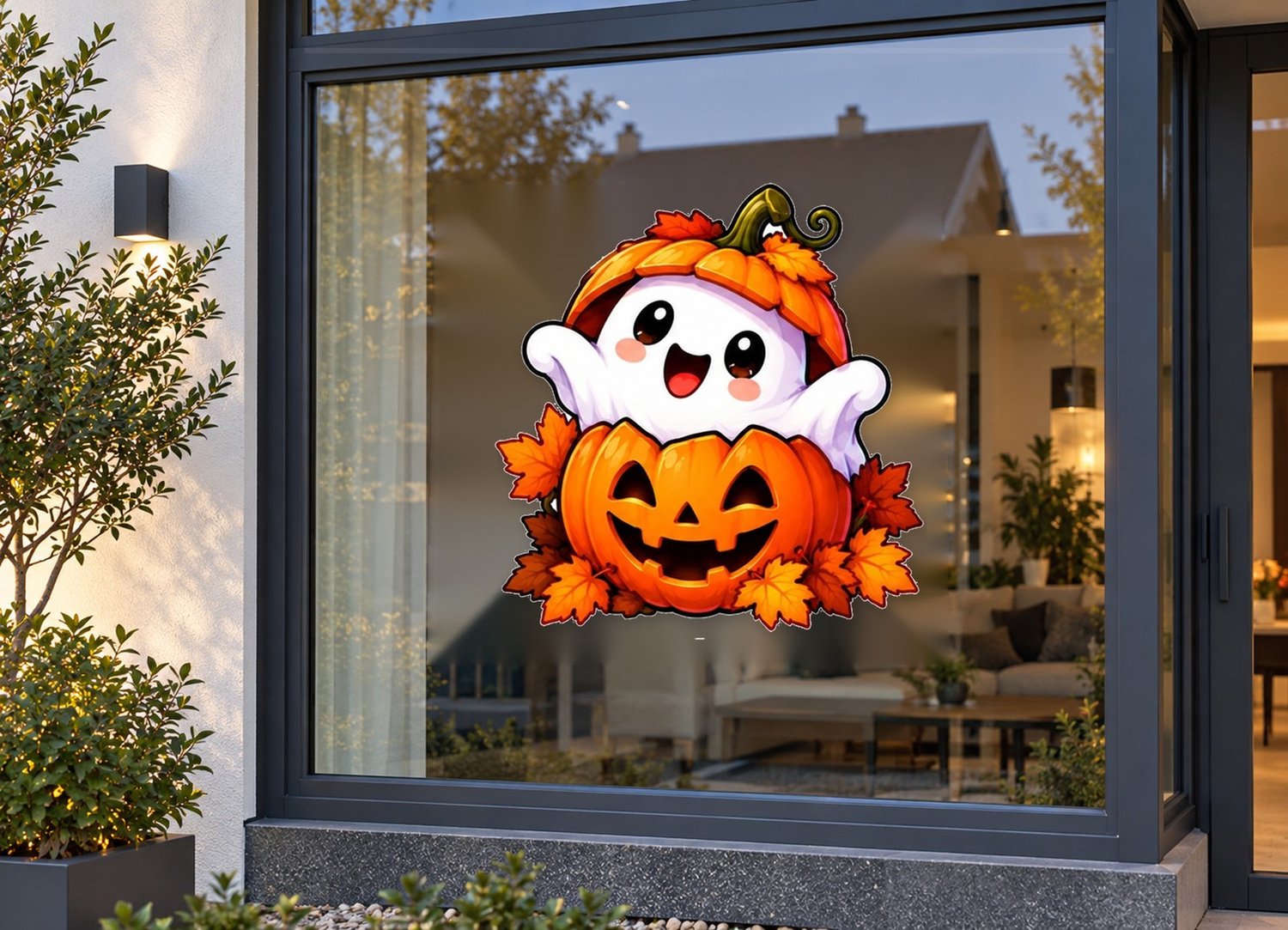 De Stickerman Halloween Raamsticker 50cm Breed Herbruikbaar Weerbestendig (KV14) Multi