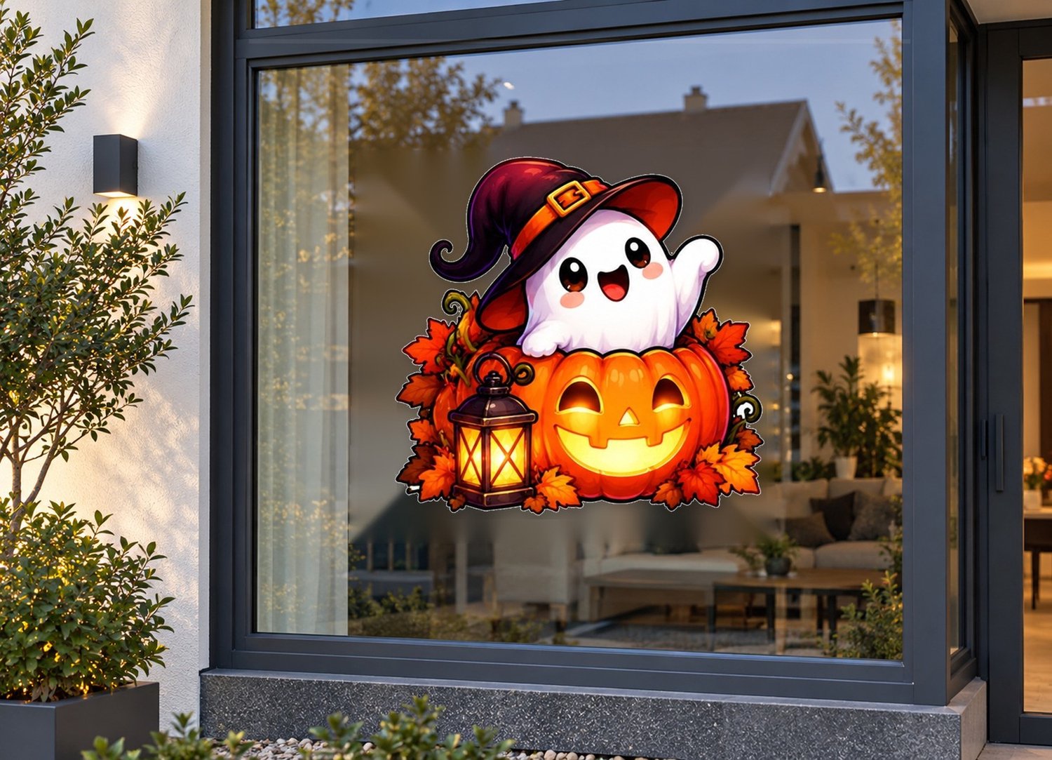 De Stickerman Halloween Raamsticker 50cm Breed Herbruikbaar Weerbestendig (KV17) Multi
