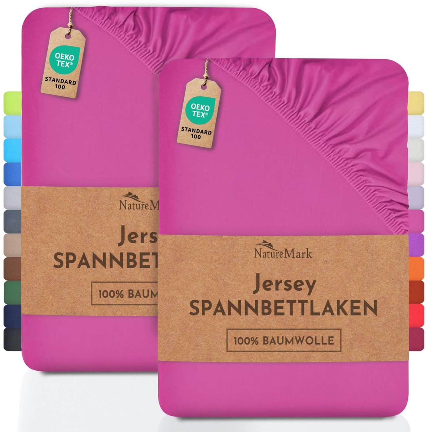 Duraxl Hoeslaken jersey - 2 stuks - 100% katoen - Roze - 90 x 200 cm
