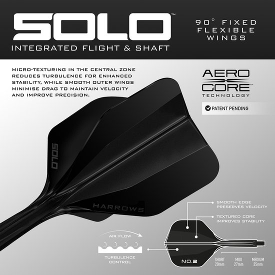 Harrows Solo Black NO2 - Dart Flights van Harrows — afbeelding 3