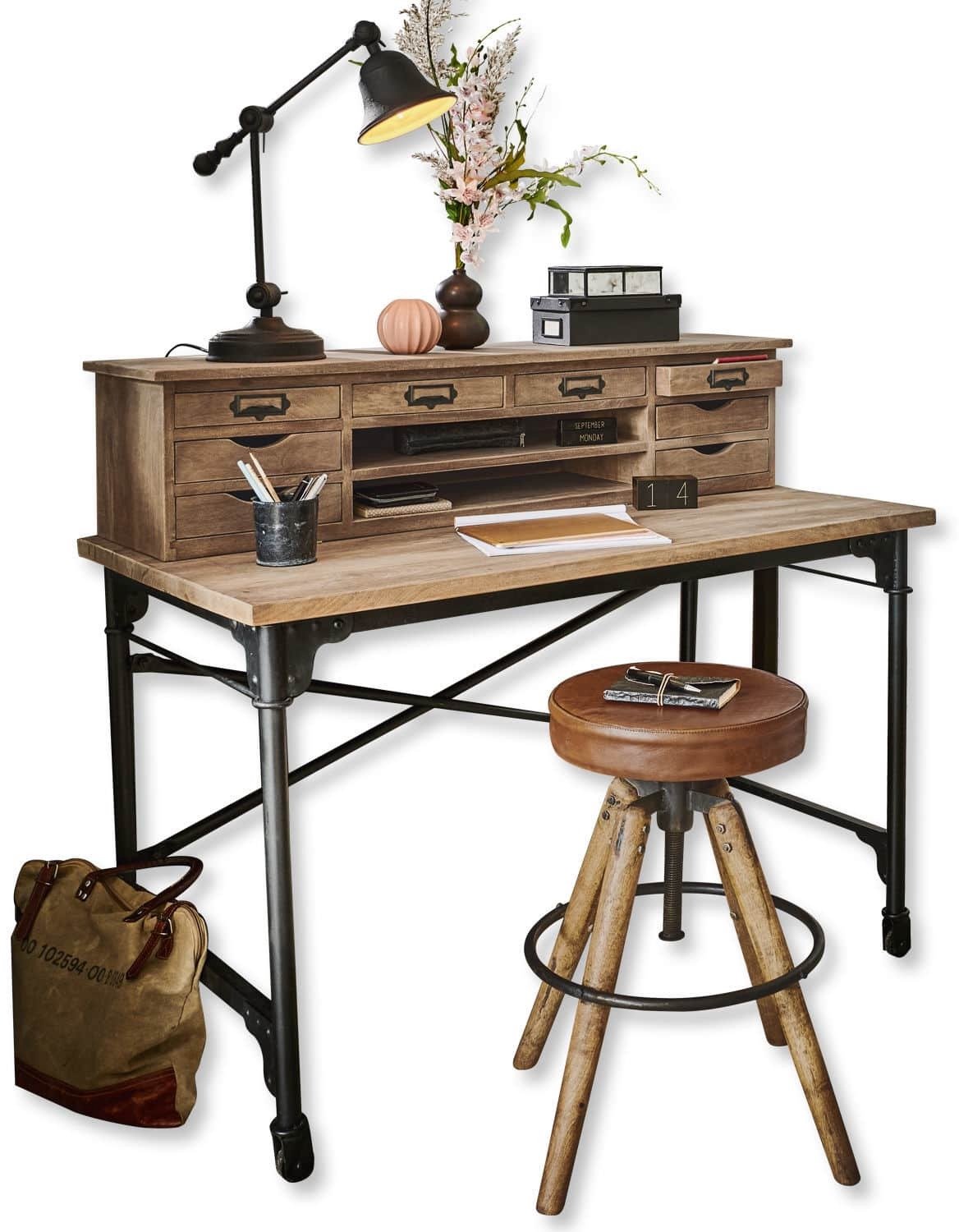 Loberon Bureau Leognan bruin/zwart