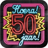 Huldeschild Neon Happy Birthday 50x50 cm