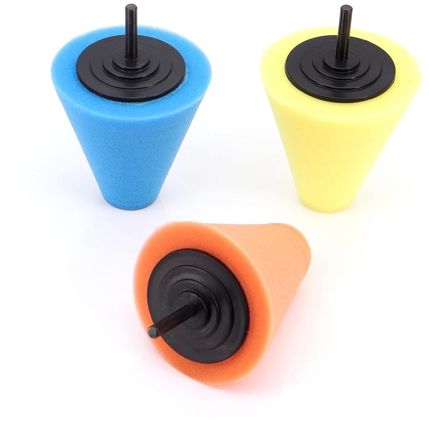 Polijstset - Geel/Oranje/Blauw - Voor Boormachine - Met 3 Hardheidsgraden - Voor Auto en Motorfiets