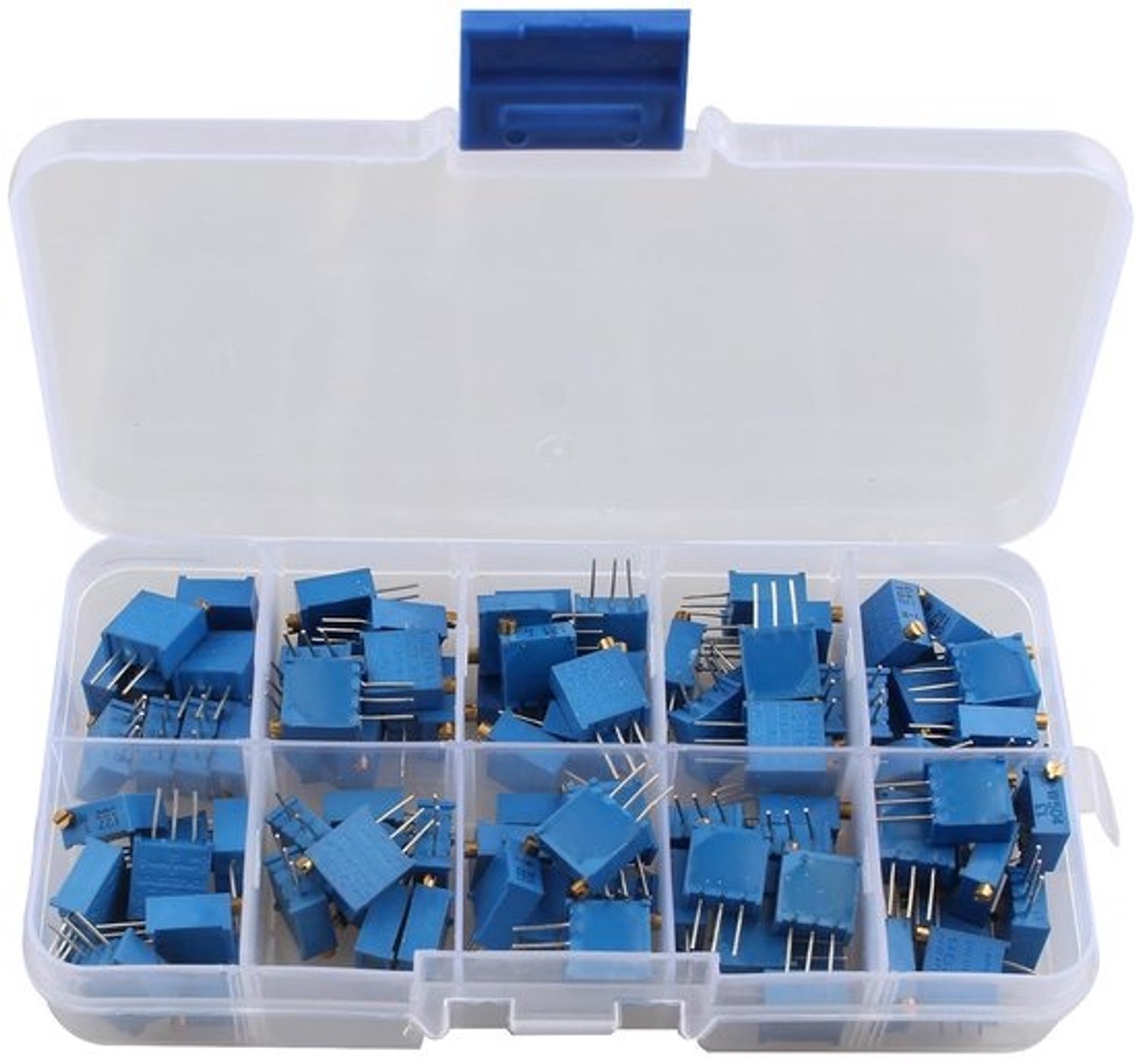 Variabele Weerstanden Set - Potentiometer Assortiment - Elektronische Projecten - 10 Waarden 100 Stuks - 1/4W Tolerantie 10%