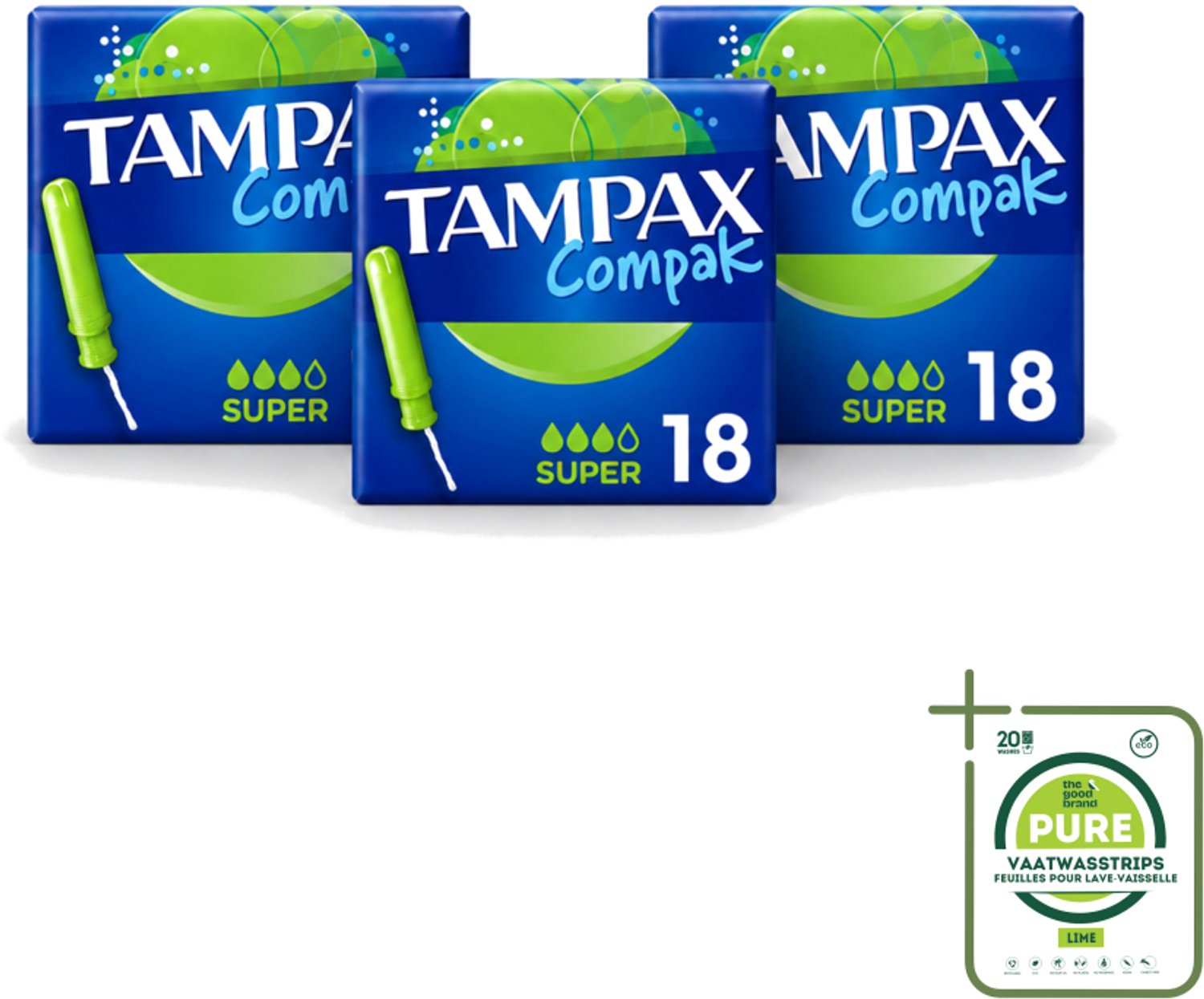 3 x Tampax Compak – Tampons – Super - Grootverpakking - Tampon - Menstruatie - Menstruatiebescherming - Hygiëne - Menstruatiecomfort