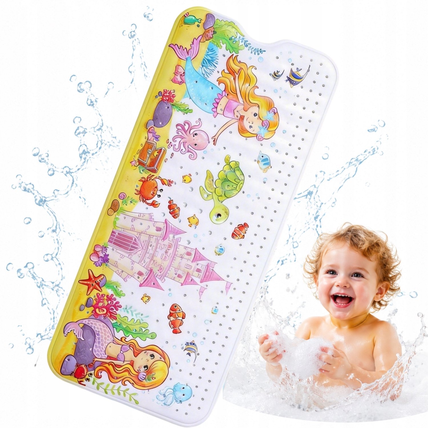 Antislip Badmat Douchemat 100x40 cm met Zuignappen - Oceaan Thema