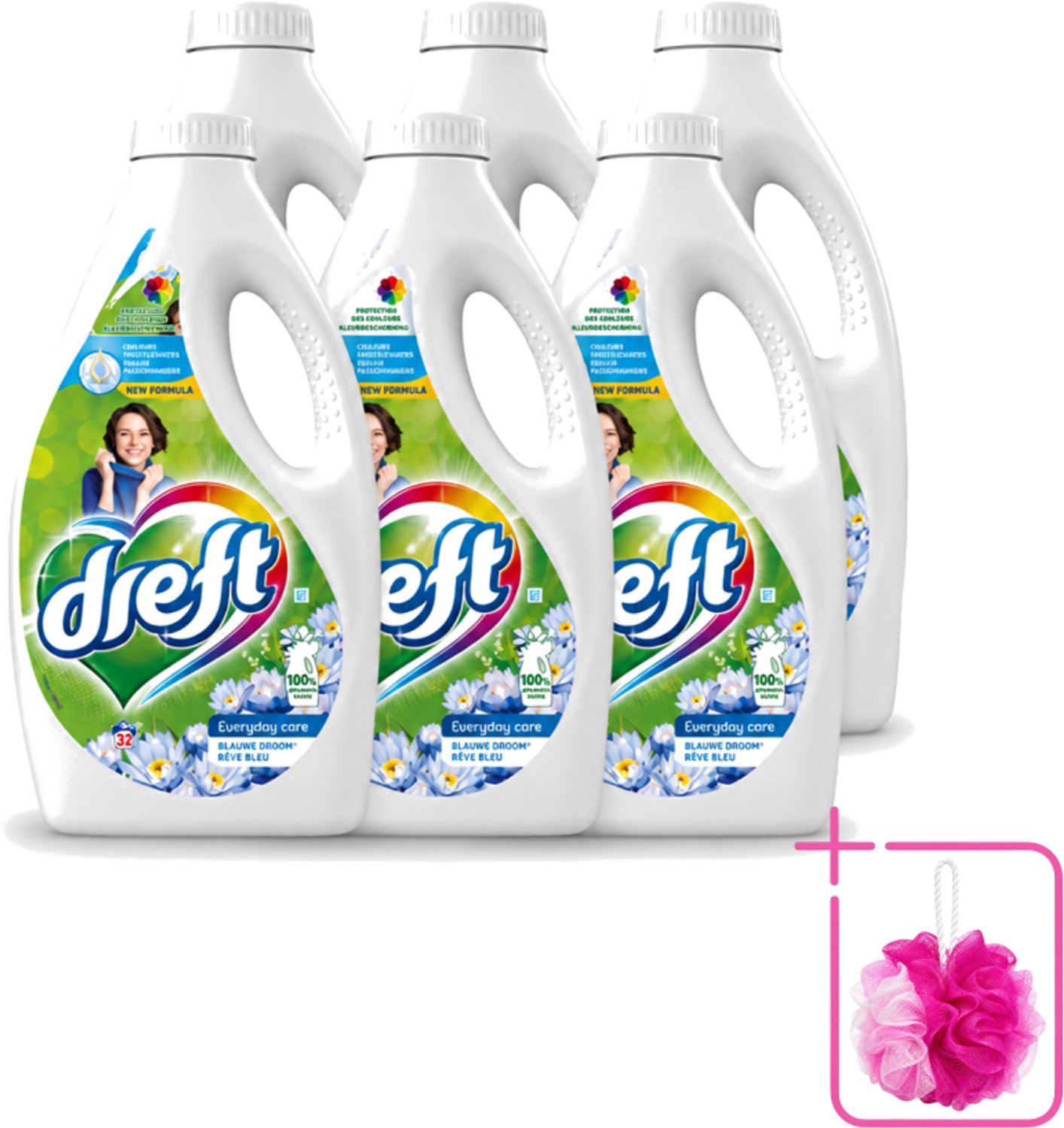 6 x Dreft – Vloeibaar Wasmiddel – Blue Dream – 32 Wasbeurten - Bulkverpakking - Wasmiddel - Douchemop - Vloeibaar wasmiddel