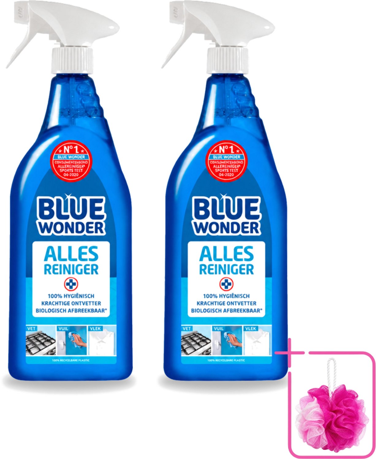 2 x Blue Wonder - Allesreiniger Spray - Krachtige Ontvetter - 750 ml - Bulkverpakking - Allesreiniger - Ontvetter