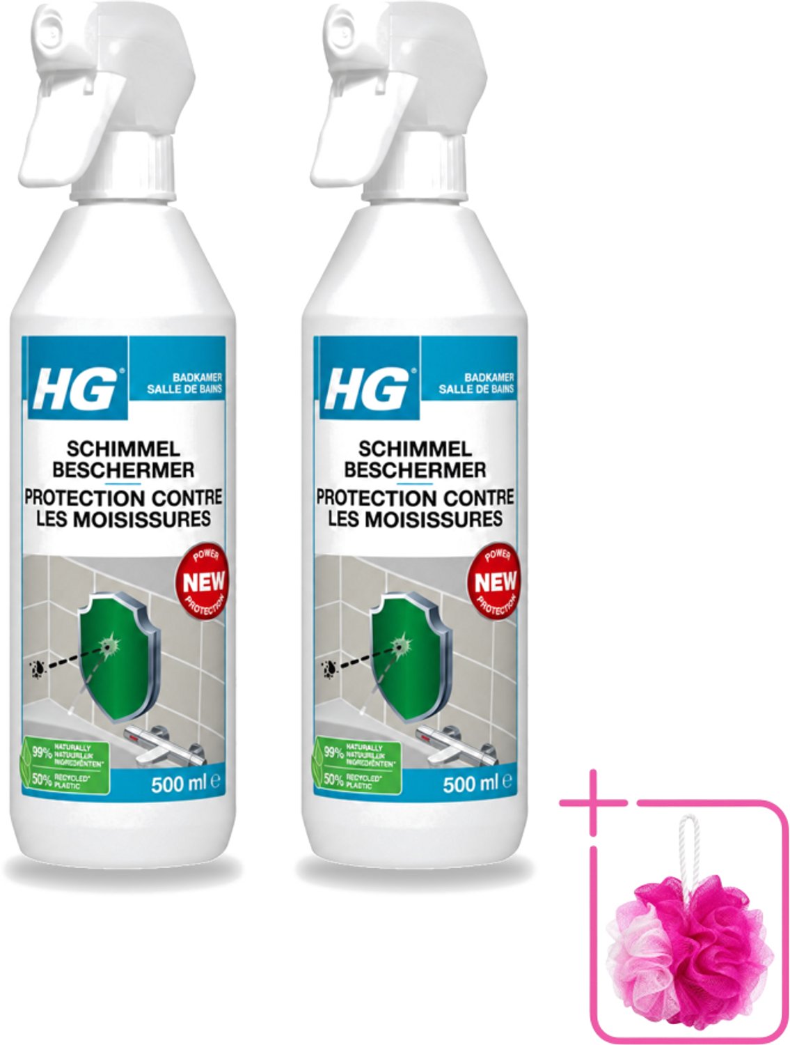 2 x HG - Badkamer - Schimmel Beschermer - Sterk Beschermend - 500 ml - Bulkverpakking - Schimmelbescherming - Vochtbescherming
