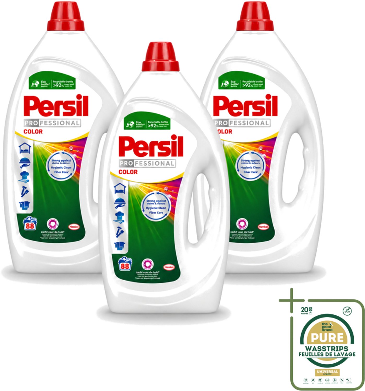 3 x Persil Professional Color - Vloeibaar Wasmiddel - Gekleurde Was - 88 Wasbeurten - Wasstrips - Gekleurde Was - Vlekverwijdering - Wasmiddel - Wasresultaat - Wasfrisheid