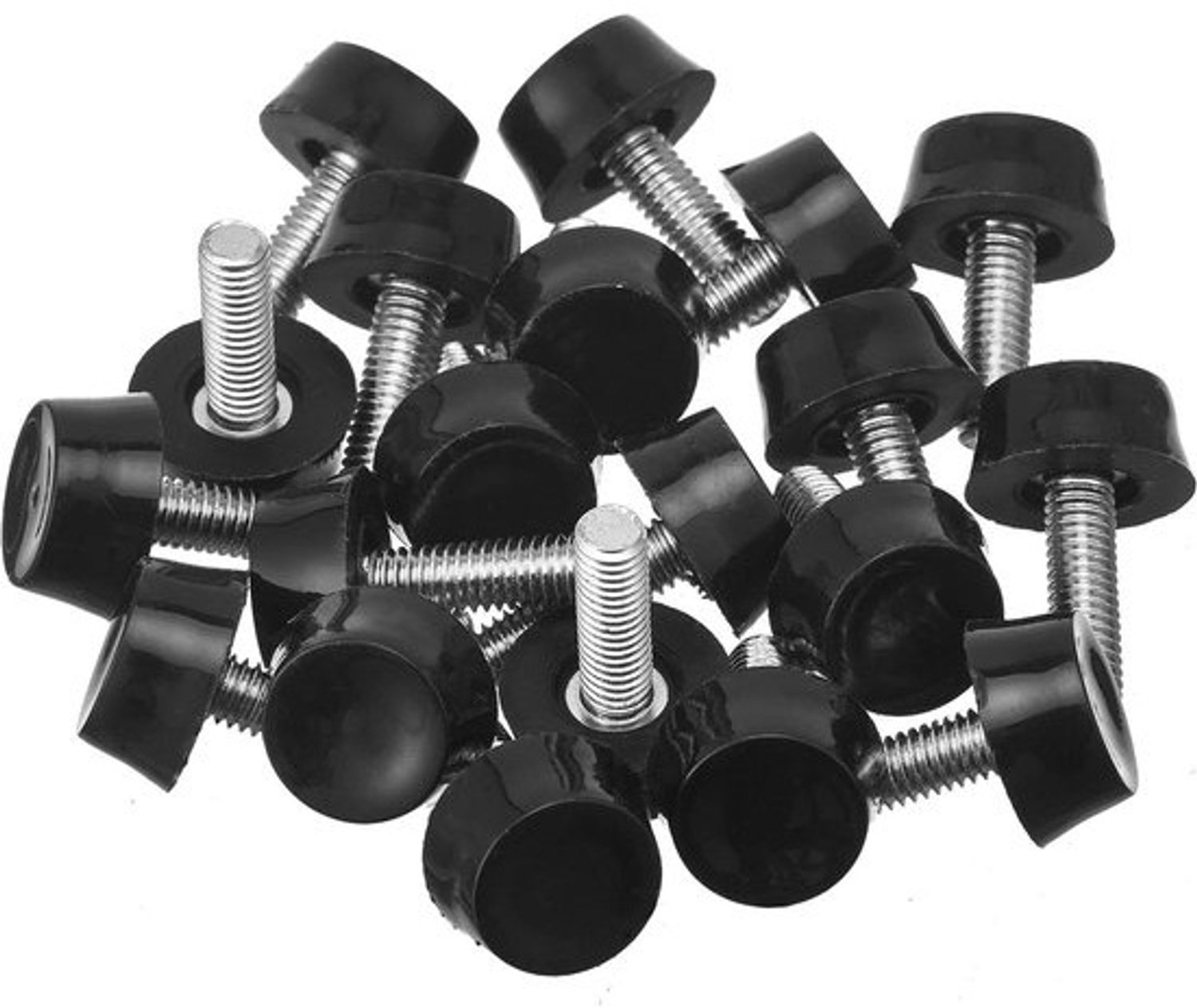 Meubel Levelers - Voetregelaars Schroef - Meubels Stabiliseren - Gegalvaniseerd Staal - M6 Schroefdraad - Zwart Zilver