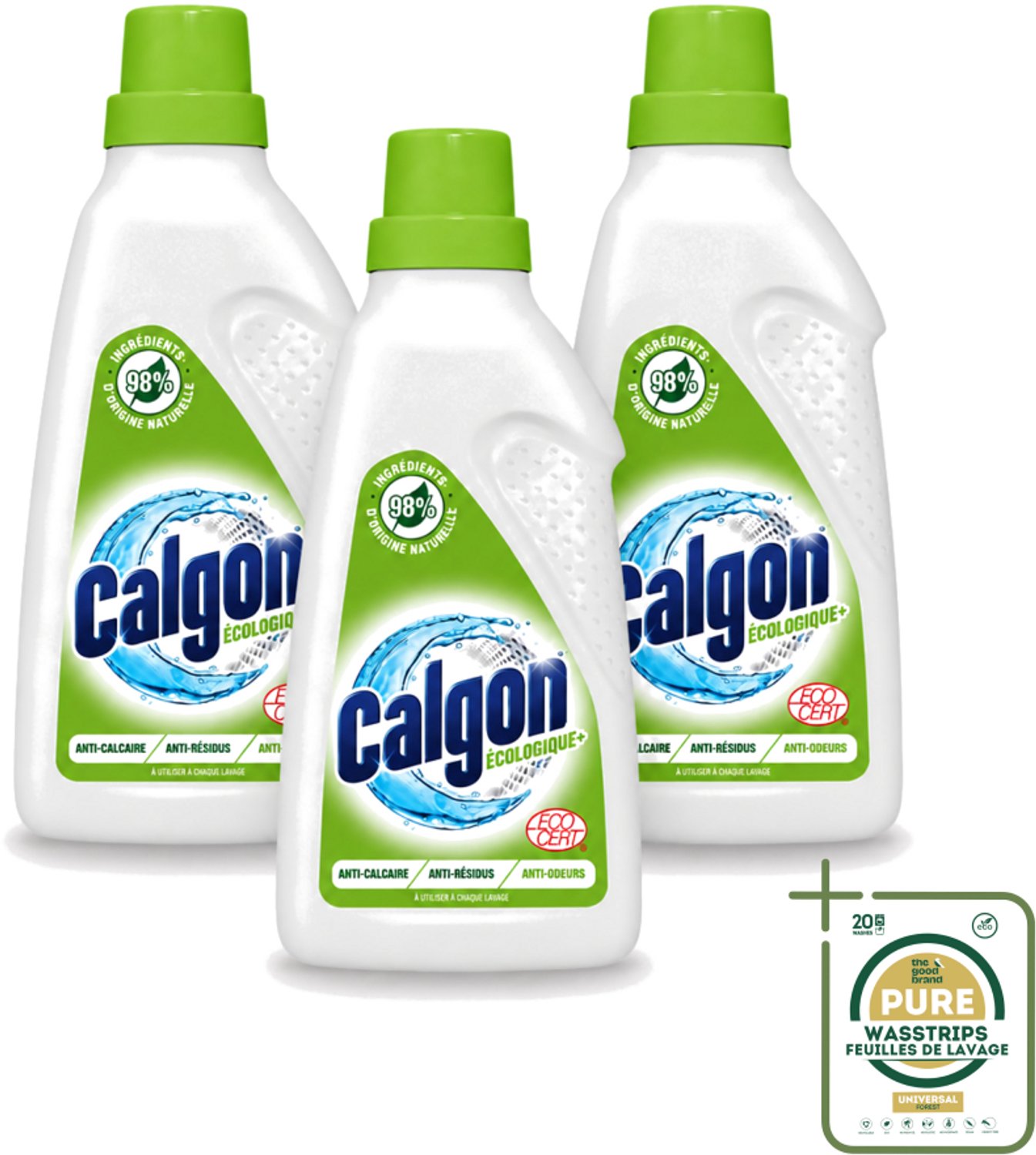 3 x Calgon - Wasmachinereiniger - Gel - Ecologisch - Tegen Kalkaanslag / Wasmiddelresten / Geuren - 750ml - 15 Wasbeurten - Wasmachine Reinigen - Kalkaanslag Voorkomen - Wasmiddelresten Verwijderen - Geuren Neutraliseren - Ecologische Reiniger
