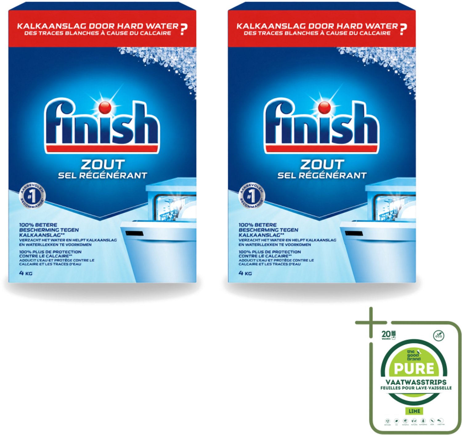 2 x Finish - Vaatwasmachine Zout - Anti-Kalk & Anti-Corrosie - 4 kg - Grootverpakking - Vaatwasstrips - Vaatwasmachine Zout - Kalkvoorkomend - Vaatwasmachine Bescherming - Kalkaanslag Voorkomen - Vaatwasmachine Filter Bescherming