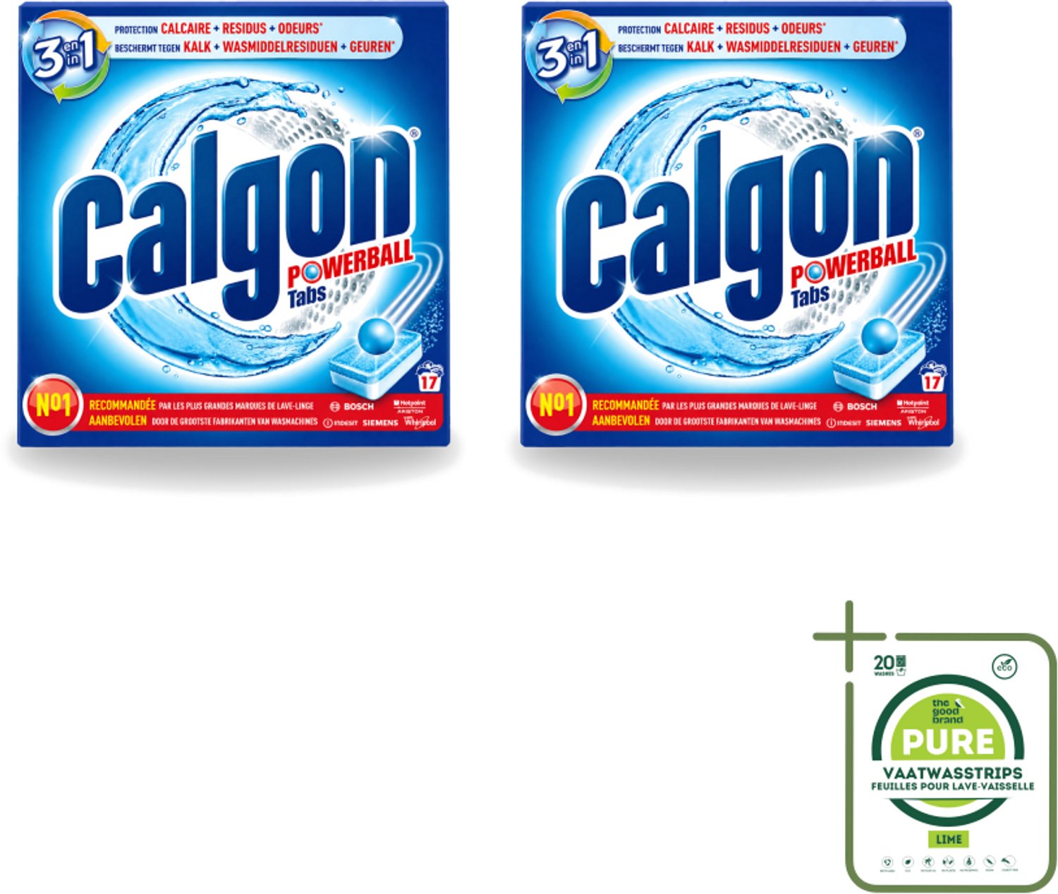 2 x Calgon - Ontkalkingsmiddel - Tegen Kalk, Wasmiddelresiduen & Geuren - 17 Tabletten - Grootverpakking - Vaatwasstrips - Ontkalken Wasmachine - Kalkvoorkomen - Wasmiddelresiduen - Geuren Bestrijden - Wasmachine Onderhoud