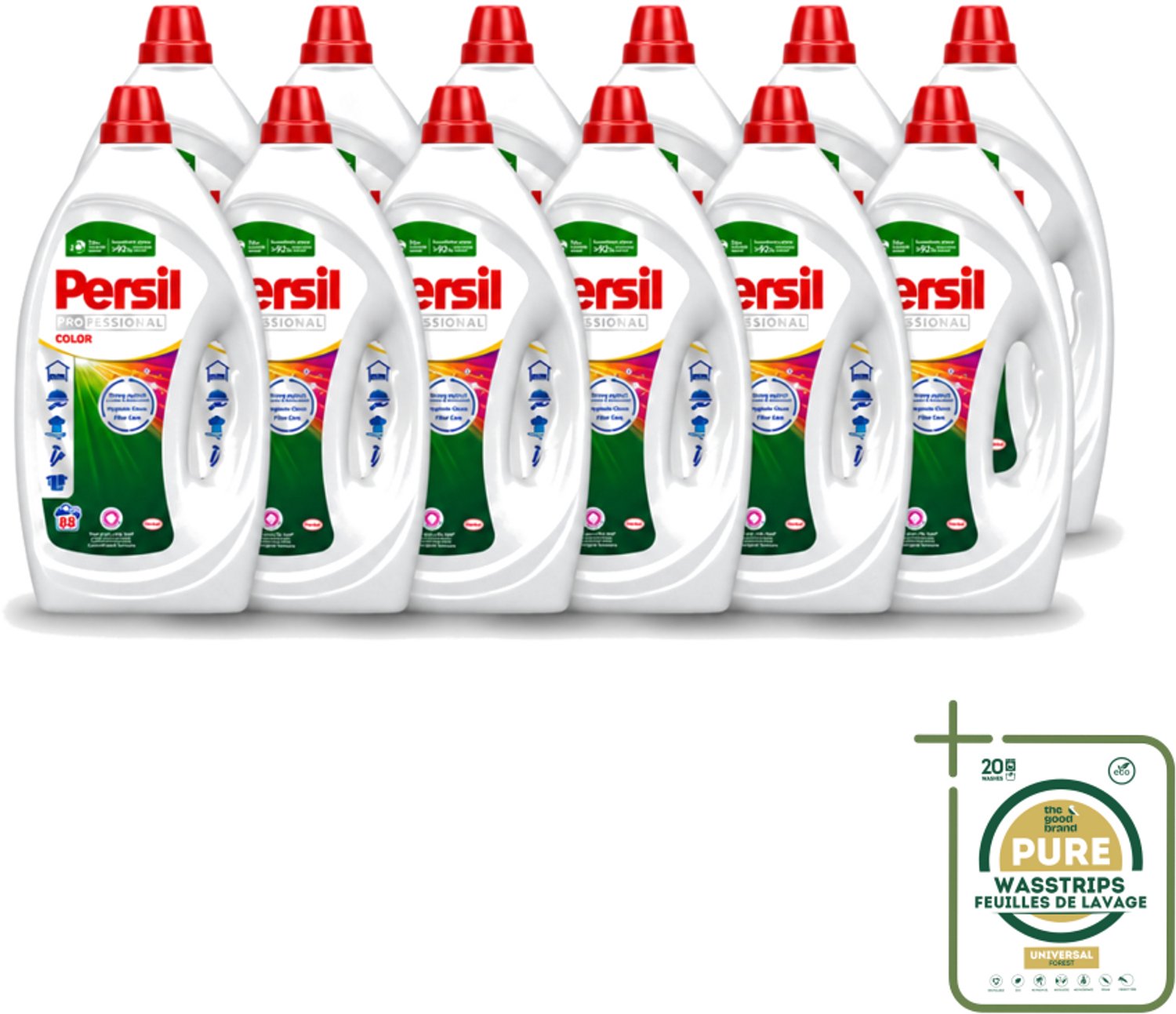 12 x Persil Professional Color - Vloeibaar Wasmiddel - Gekleurde Was - 88 Wasbeurten - Wasstrips - Gekleurde Was - Vlekverwijdering - Wasmiddel - Wasresultaat - Wasfrisheid