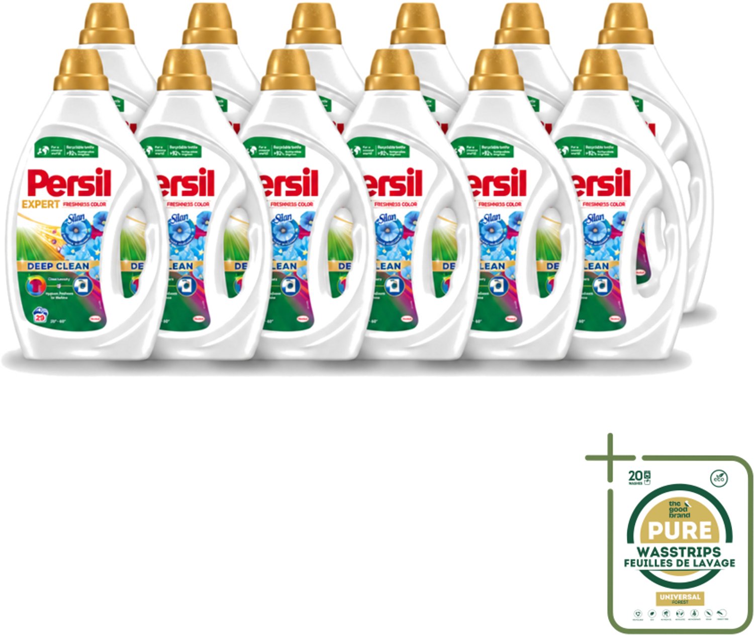 12 x Persil Expert - Vloeibaar wasmiddel - Gekleurde Was - Silan Boosted Freshness - 29 Wasbeurten - Wasstrips - Gekleurde Was - Vloeibaar Wasmiddel - Freshness By Silan - Wasbeurten - Hygiëne