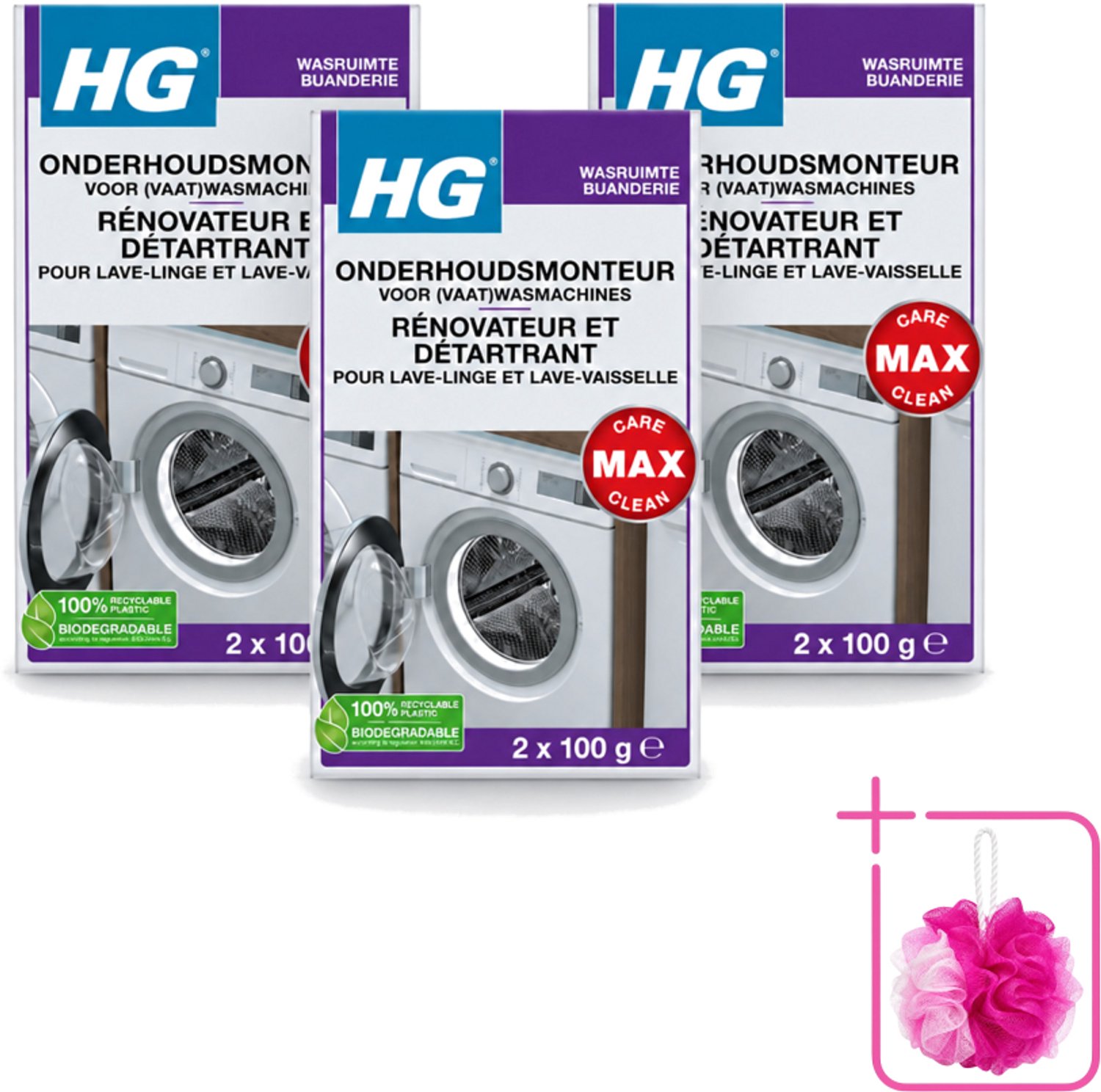3 x HG - Onderhoudsmonteur Voor (Vaat)Wasmachines - 2 tot 4 Behandelingen - Bulkverpakking - Wasmachine onderhoud - Vaatwasser onderhoud