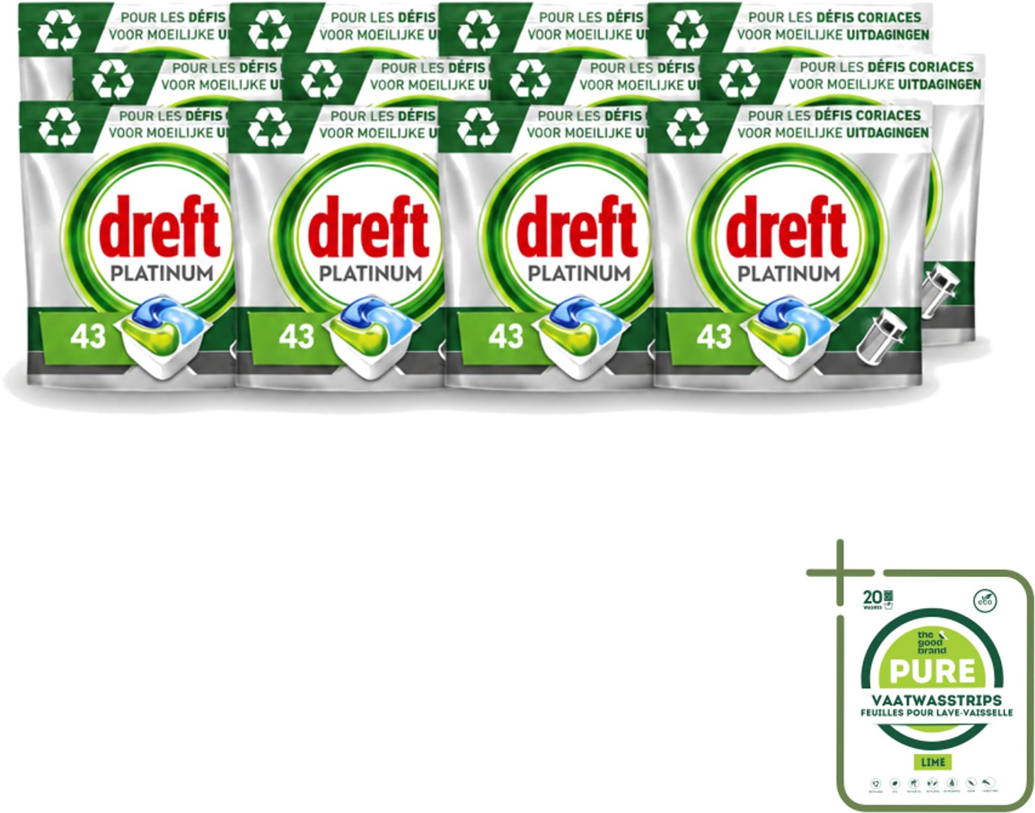 12 x Dreft Platinum - All In One - Vaatwascapsules - 43 Afwasbeurten - Grootverpakking - Vaatwasmiddel - Vaatwascapsules - Vaatwasser Reinigen - Vaatwasmiddel Capsule - Vaatwasmiddel 43 Wasbeurten