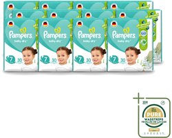 12 x Pampers – Luiers – Active Baby Dry Maat 7 – 30 Luiers - Wasstrips - Luiers Voor Baby - Droge Luiers - Comfortabele Luiers - Langdurige Droogheid - Huidbescherming