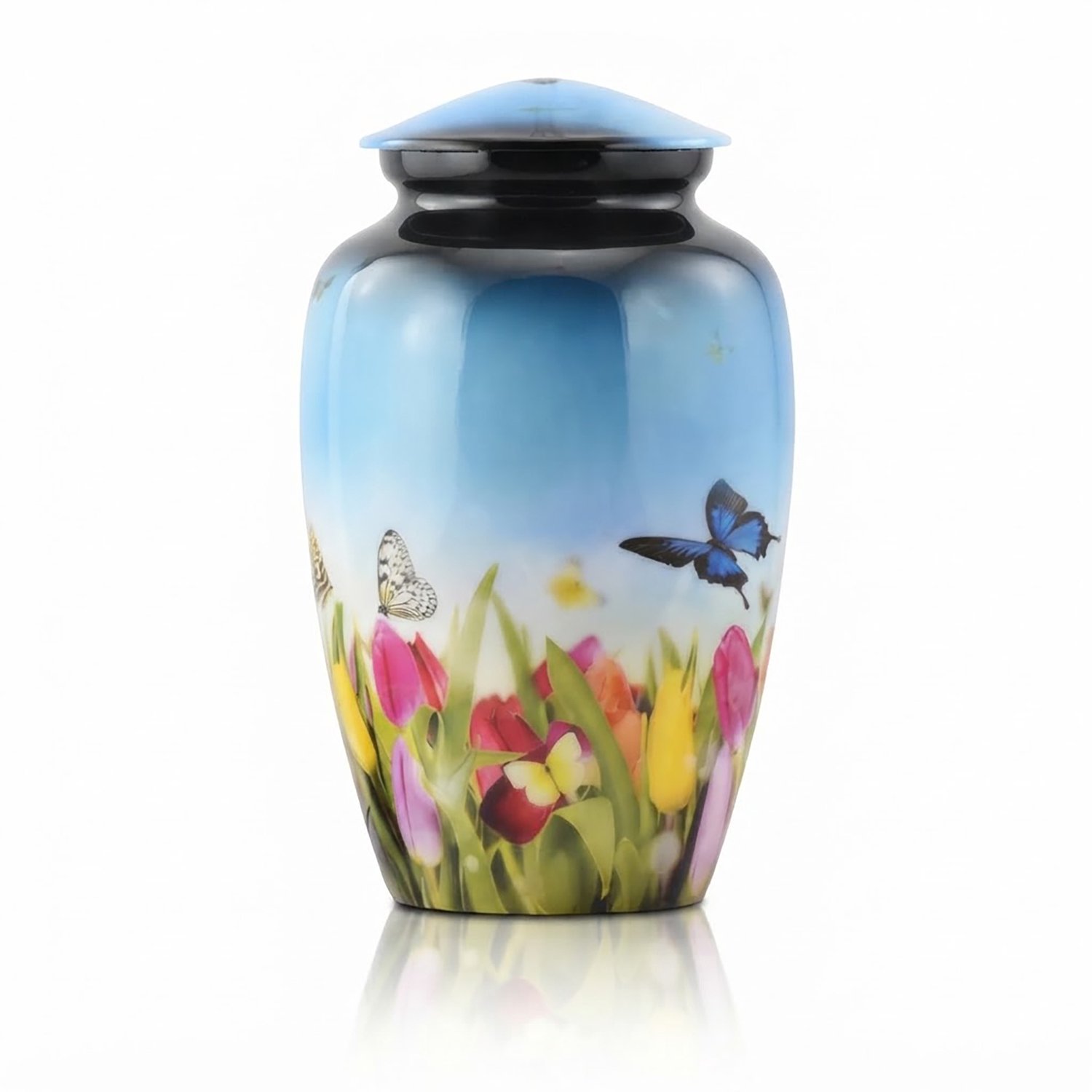 Akerz Urn Tulpen - 3.5 Liter - Crematie Urn - Voor Huisdieren of Menselijk As - Crematie As - Urn - Begrafenis