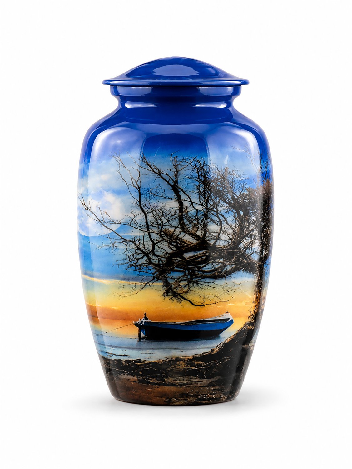 Akerz Urn bootje - 3.5 Liter - Crematie Urn - Voor Huisdieren of Menselijk As - Crematie As - Urn - Begrafenis
