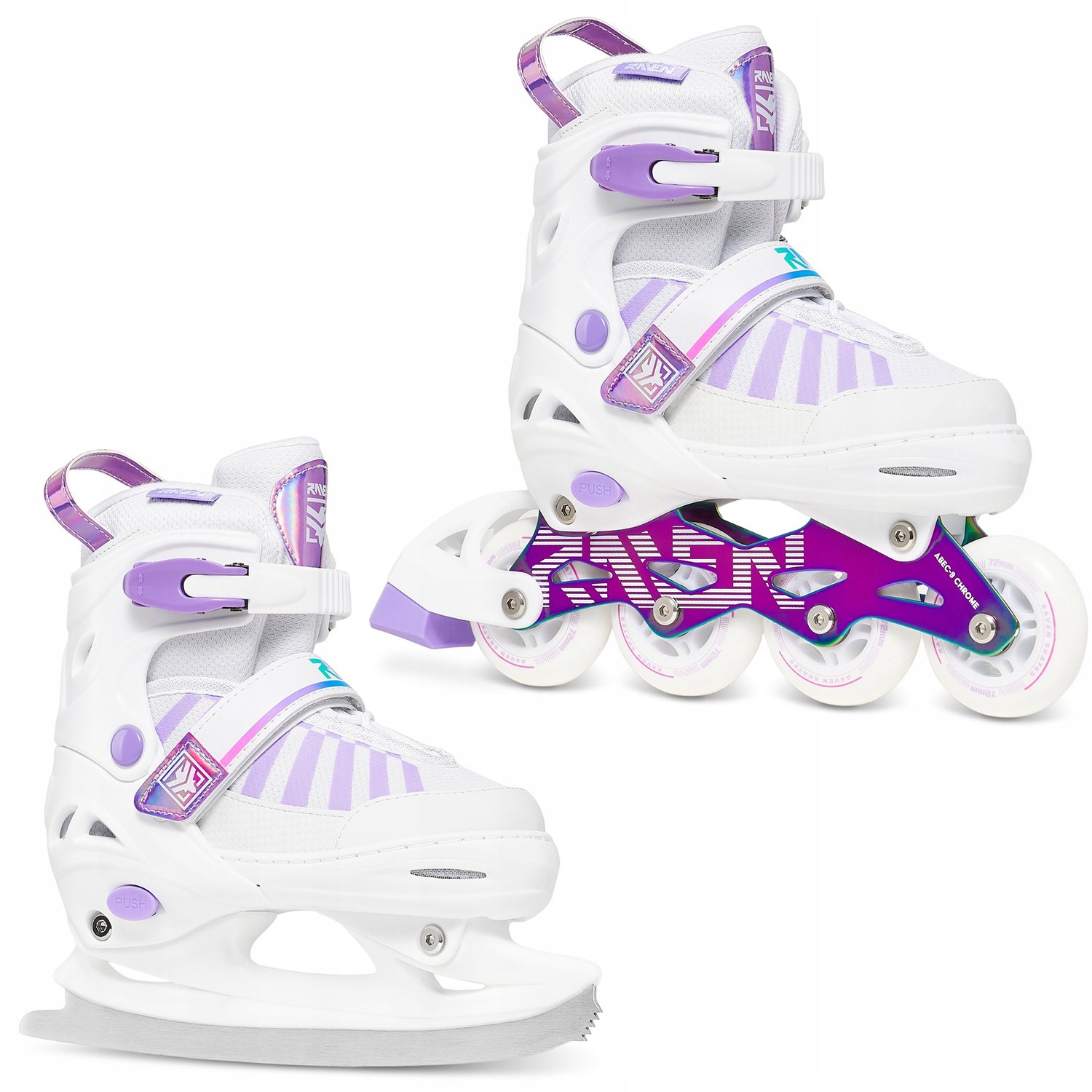 Raven Oxen 2-in-1 Schaatsen/Skeelers /Neo Chrome