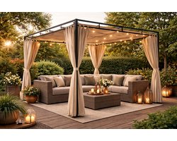 QUICK STAR vervangend dak voor plat dak Pergola Firenze 3x3m pergoladak overtrek zand - ShopVlot