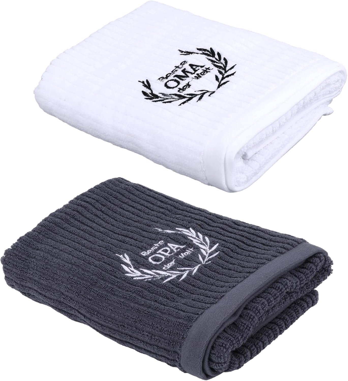 Handdoeken set 50 x 100 cm - Geborduurd - Persoonlijk cadeau voor grootouders - Ideaal voor verjaardagen en kerst - ShopVlot