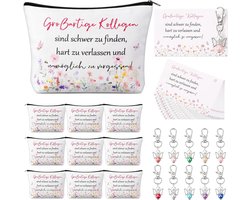 Hestya Afscheidscadeau voor Een Collega inclusief Make Uptasje Engel Sleutelhangertje Kaart Cadeau voor Een Nieuwe Baan Afscheidscadeaus voor Collega'