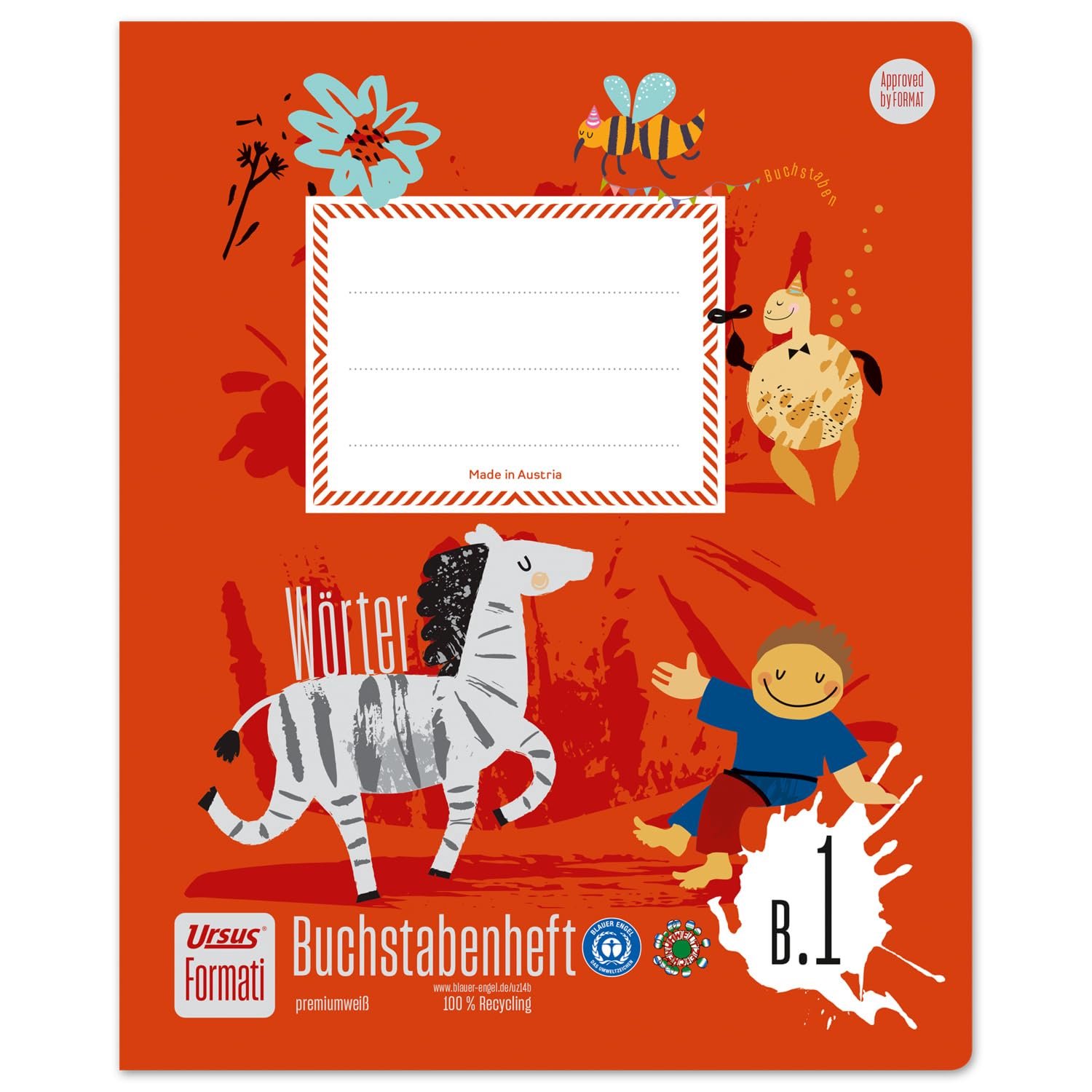 Notitieboek B.1 Quart 14 vel gelinieerd - 100% gerecycled papier - voorgedrukte blokletters - ideaal voor notities - ShopVlot