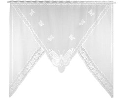 Arsvita M-boog gordijn wit in de afmetingen: 150 x 120 cm (B x L) - Design: vlinder