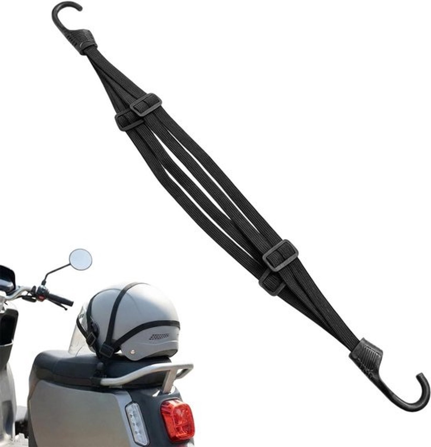Spanbanden Set - Bagagekoorden Elastisch - Bagage Vastzetten - Veilige Ladingfixatie - 1 Meter - Zwart