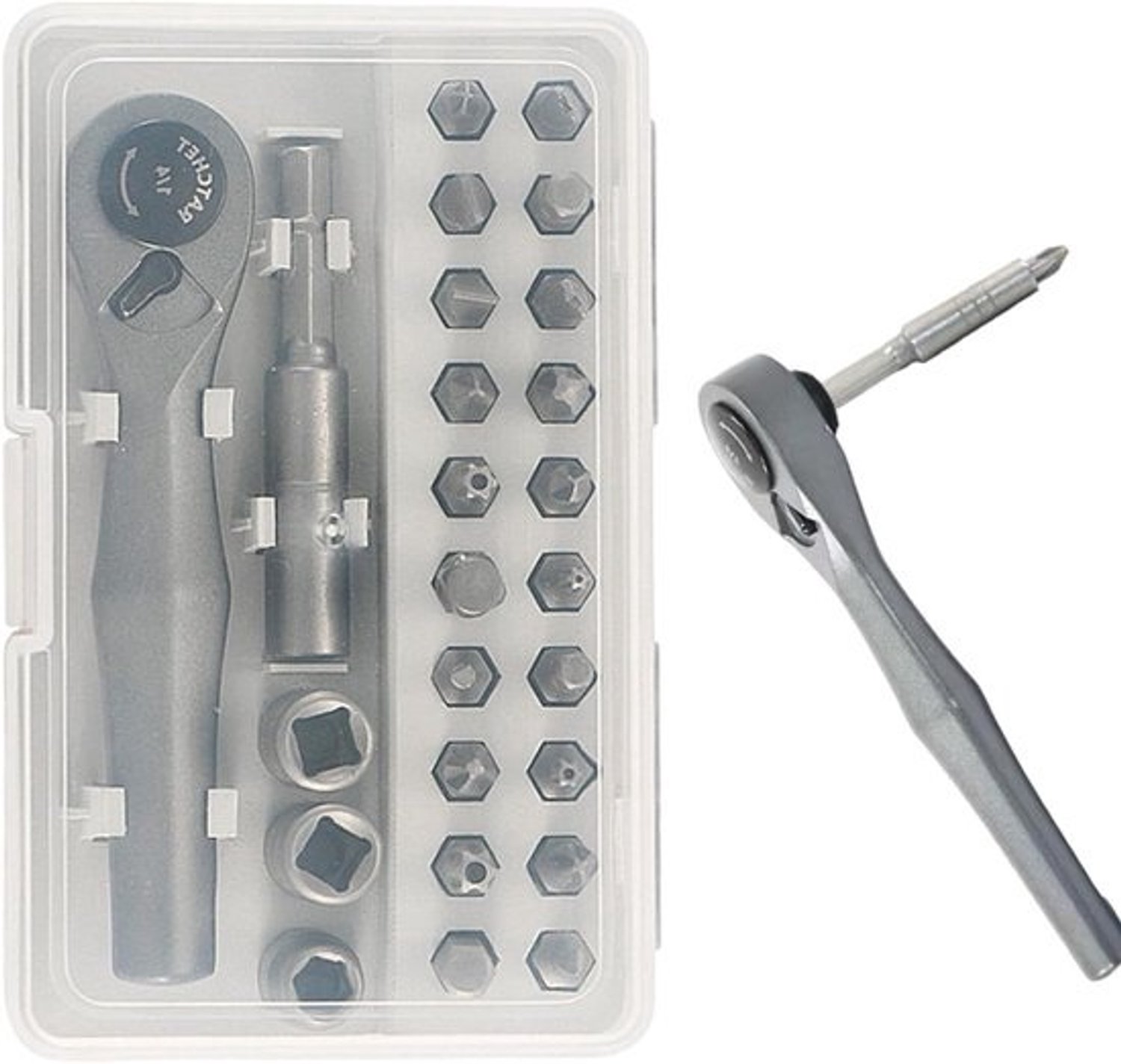 Mini Ratelset - Schroevendraaier set - Montage Componenten - Ingebouwde Magneet - 12 x 8 x 3 cm - Uniek