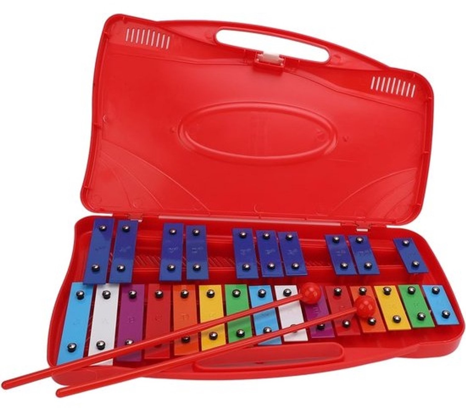 Xylofoon Voor Beginners - Muziekinstrument Slagwerk - Muziek Ontdekken - 25 Nummers Aluminium - 46 x 27 x 43 cm
