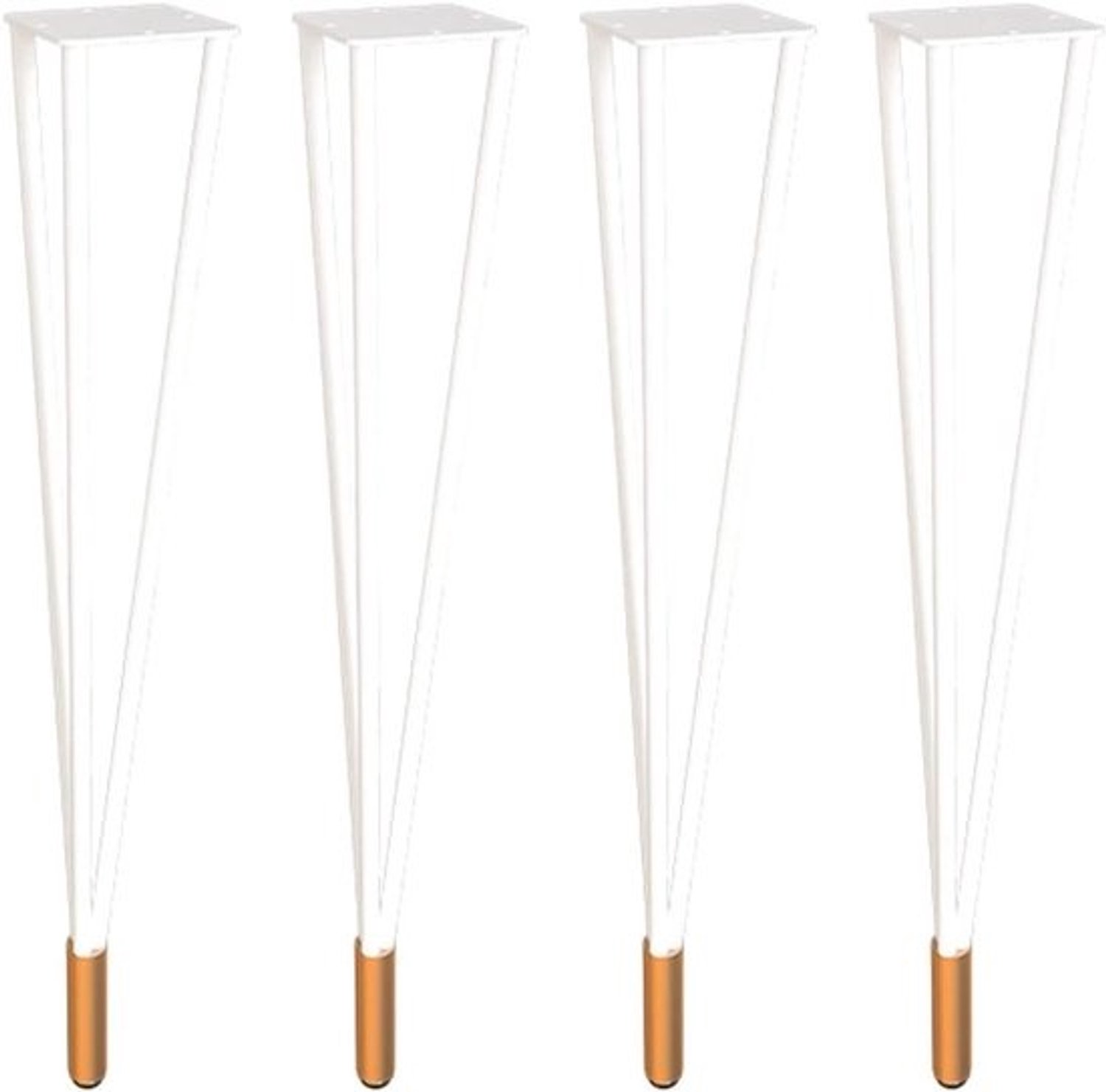 Meubelpoten set - Tafelonderstellen - Meubels maken - Industriële stijl - 43 cm - Wit goud