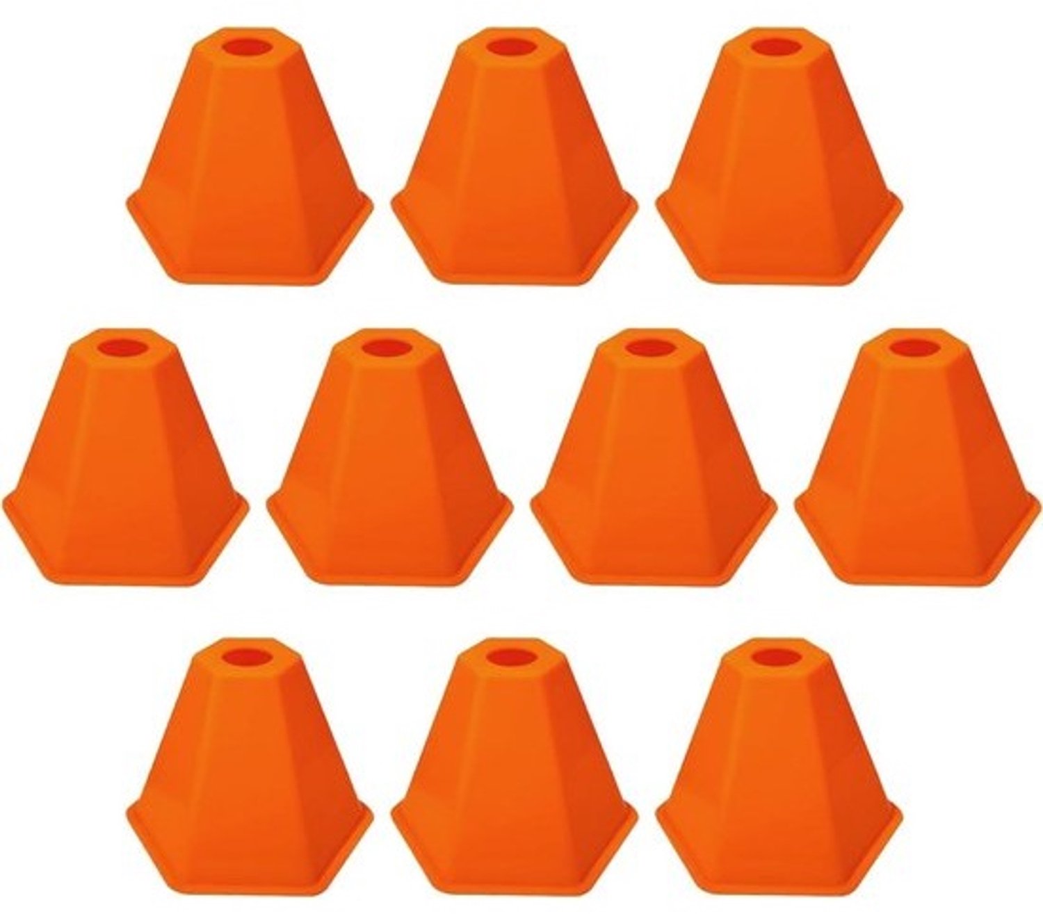 Trainingspylonen,Set Van 10 Hoogzichtbare All-Weer Pionnen - Voetbaltraining Kleine Markeerpylonen Veldmarkeringen - Voor Coaching, Tuin, Veldmarkering En Training