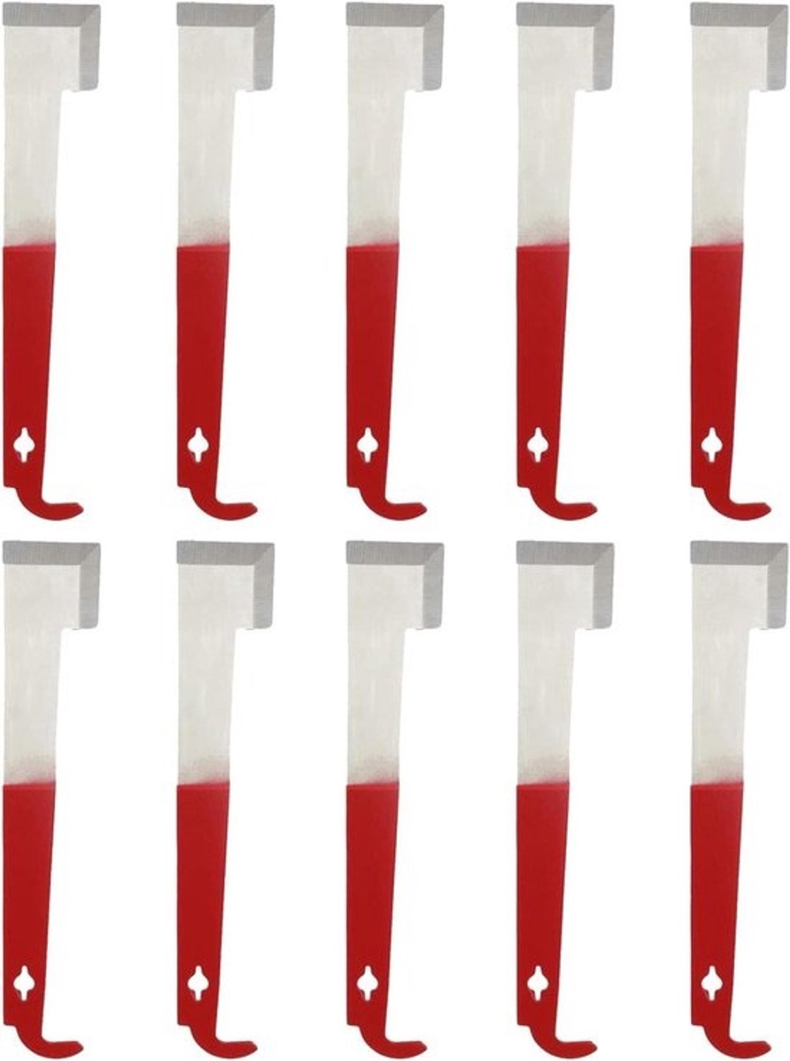 Bijenteelt Gereedschap - Imker Set - Bijenkorf Onderhoud - Stevig Staal - 10 Stuks - Zilver Rood