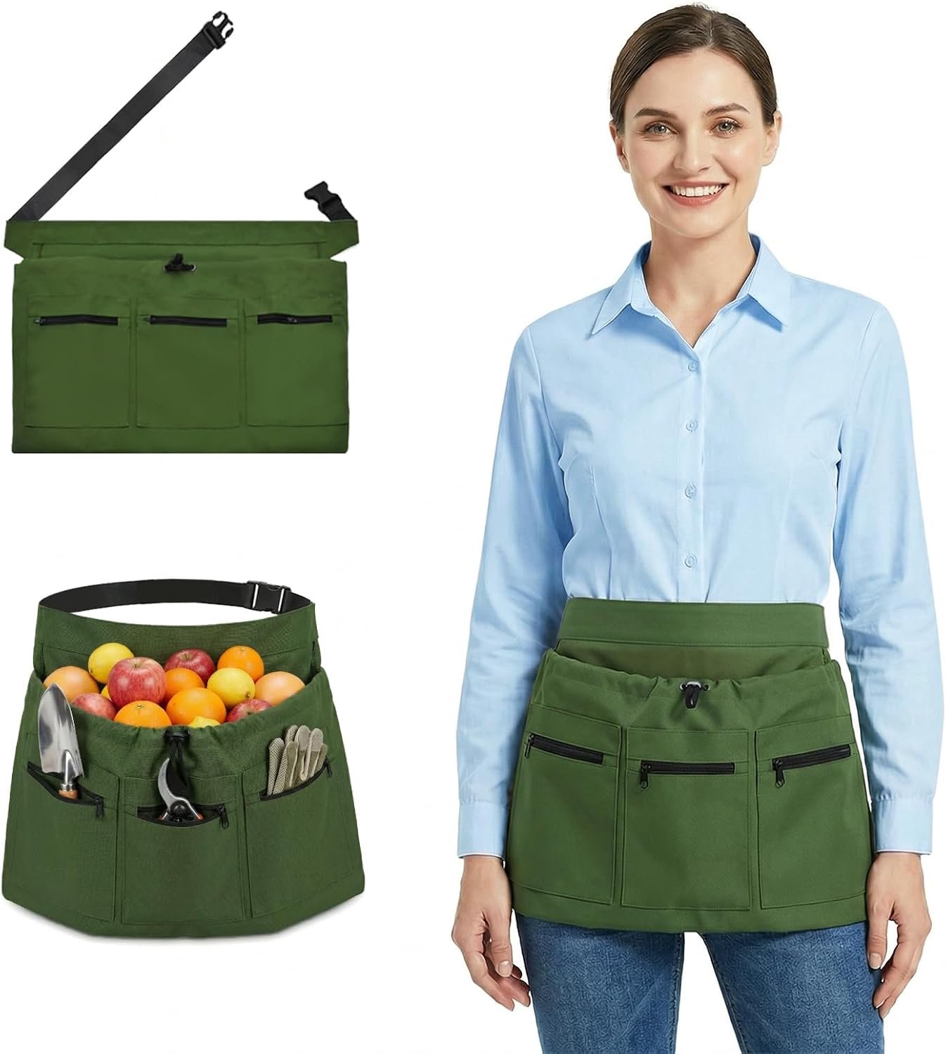 Tuinschort verstelbaar - halfschort voor heren en dames - ideaal voor oogsten - perfect voor tuinieren - ShopVlot